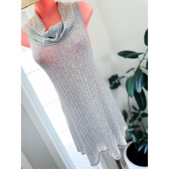 Chasing the clouds slouchy soft drapey cowl ribbed tunic sleeveless sweater Sm - Picture 5 of 5